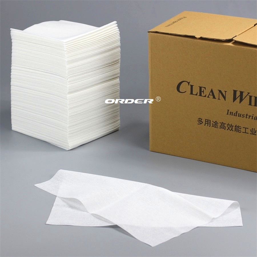 ORDER X6 1/4フォールドスタック メッシュ ビスコース・PET スパンレース不織布 工業用 シーラント拭き取りワイプ