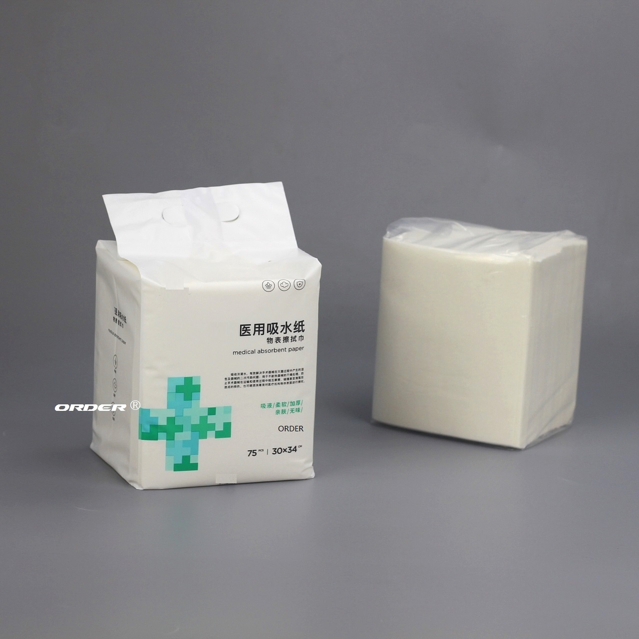 ORDER 1/4折り エアレイド 医療用乾式ウォッシュクロス 患者清拭用ワイパー