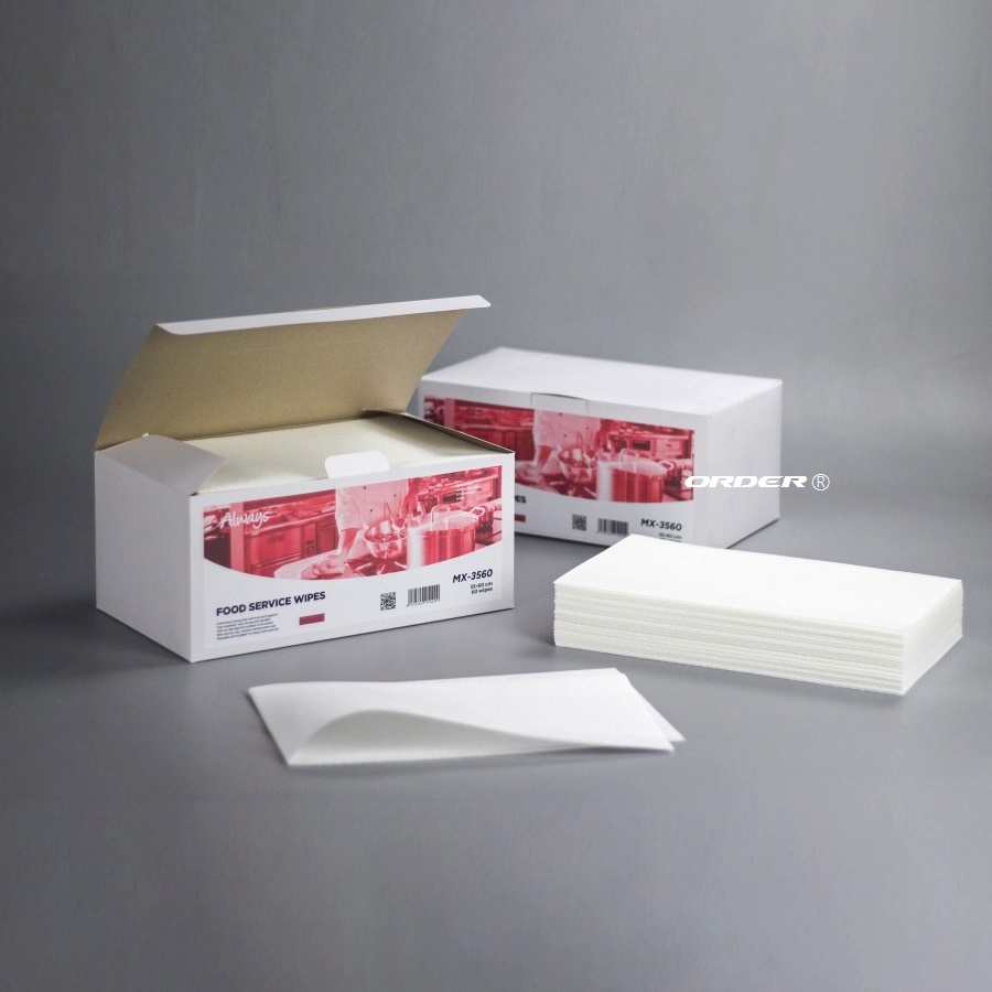 Eco-friendly biodegradable food service wipes in sustainable packaging
